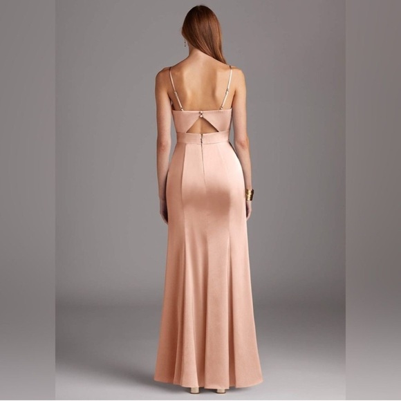 Azazie Shania Stretch Satin English Rose Bridesmaid Dress- A6 - Picture 2 of 10